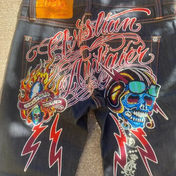Rare Pilot Christian Audigier Jeans 30X32(Actual Size 31x32